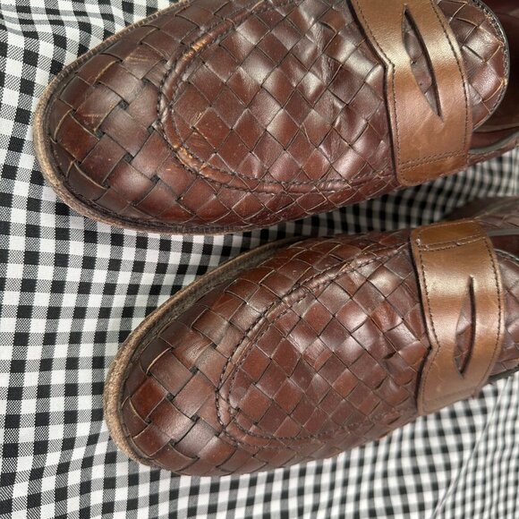 Allen Edmonds Sarasota Brown Leather Woven Loafer Men's Size 10 D - Picture 4 of 8